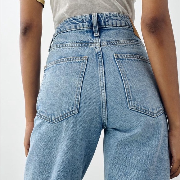 Zara high rise straight wide leg jeans - Picture 3 of 5